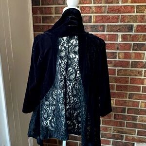 Elegant Black Womens Velvet Lace Whimsygoth Sz PM Witchy Fairycore Boho Chic